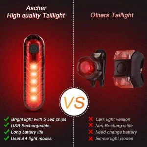 Waterproof led lighting safety tail usb rechargeable bicycle led front light bike safety light