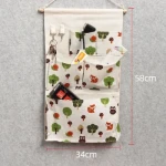 Waterproof Oxford Hanging Storage Bag 5 Pockets Wall Mounted Wardrobe Hang Bag Wall Sundries Organizer