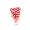 Wedding Decoration Party Supplies 6x170mm Red Stripes Paper Straws