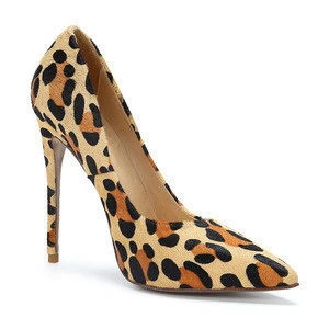 WETKISS Party Wear OEM Stiletto High Heel Shoes Horse Hair Mature Women Sexy Leopard High Heel Pumps Shoes Ladies Dress Shoes