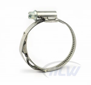 WF Worm drive hose clamp with constant tension spring Type SLFEO SAE J 1508 Standard