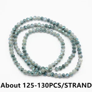 White HG Wholesale 4mm Crystal Faceted Rondelle Glass Beads