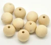 wholesale 12-30mm natural round wood color wood beads unfinished