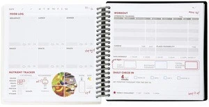 Wholesale a5 spiral pink cartoon fitness log notebook