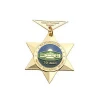 Wholesale cheap custom gold pin badge, pentagram enamel pin name metal button custom badge