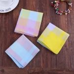 Wholesale cheap traditional 100% cotton lady colorful grid design handkerchief
