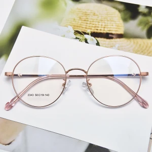 Wholesale Clear Lens Gold Eyeglasses Frames Metal Optical Frame Gold Retro Glasses