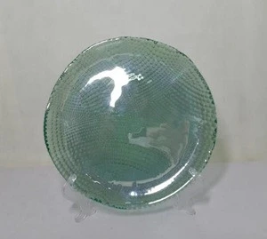 wholesale custom colored pearl luster colored small glass charger plates for weddings