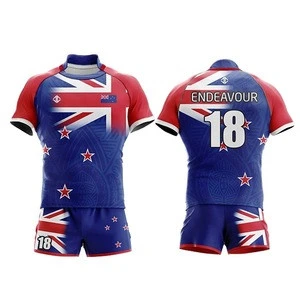 Wholesale custom sublimation printing new zealand rugby shirt wear jersey uniform for sale