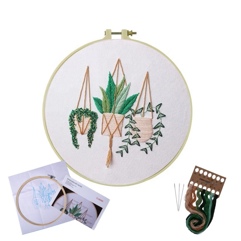 Wholesale DIY Craft Plants Embroidery Set  Needlework Embroidery Kits