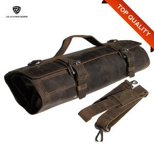 Wholesale Durable Kitchen Excellent Quality Hunter Leather Chef Tool Knife Roll Bag/Folding Tool Bag