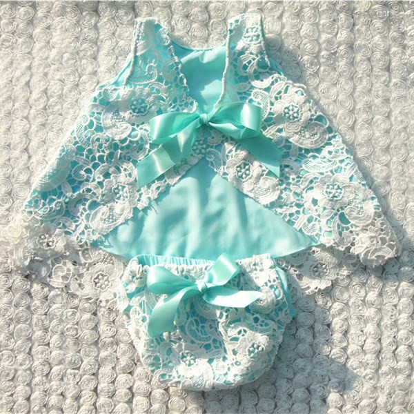 Wholesale Kids Summer Wear Newborn baby girl Lace Swing Top matching Bloomer Baby Clothing Set