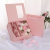 Wholesale Luxury Custom Logo Preserved Rigid Custom Flower Gift Box With Clear PVS Window