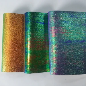 Wholesale Metallic Litchi Multicolored Iridescent PU Faux Leather Fabric Roll for Making Shoe/Bag/DIY Accessoires/Belt