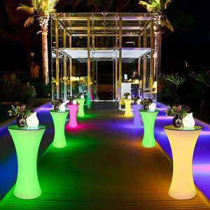 wholesale modern outdoor events nightclub party lighting led illuminated high bar cocktail tables and stools