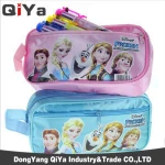 Wholesale Novel Cute Frozen Cartoon Costom School Students Large Pencil Case/Bag With Double Zipper