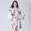 Wholesale Quality Cheap Long Sleeve Night gown japanese kimono silk pyjamas for women/Womens Robe Pink Night Dress Sleepwear
