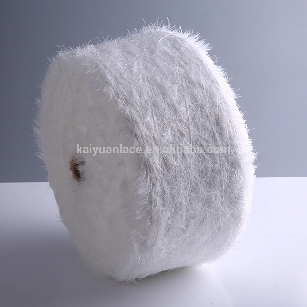 wholesale recycle 100% nylon fur soft feather yarn for knitting scarf