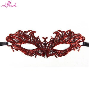 Wholesale red beautiful butterfly lace masquerade party mask