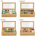 Wholesale reusable eco friendly custom logo bamboo tea storage stash box coffee wood packaging