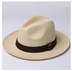 Wholesale ribbon decorative handmade women holiday summer raffia panama straw hat
