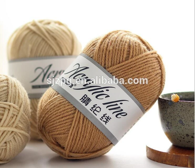 Wholesale spun 100% acrylic yarn, high tenacity polyester yarn for knitting