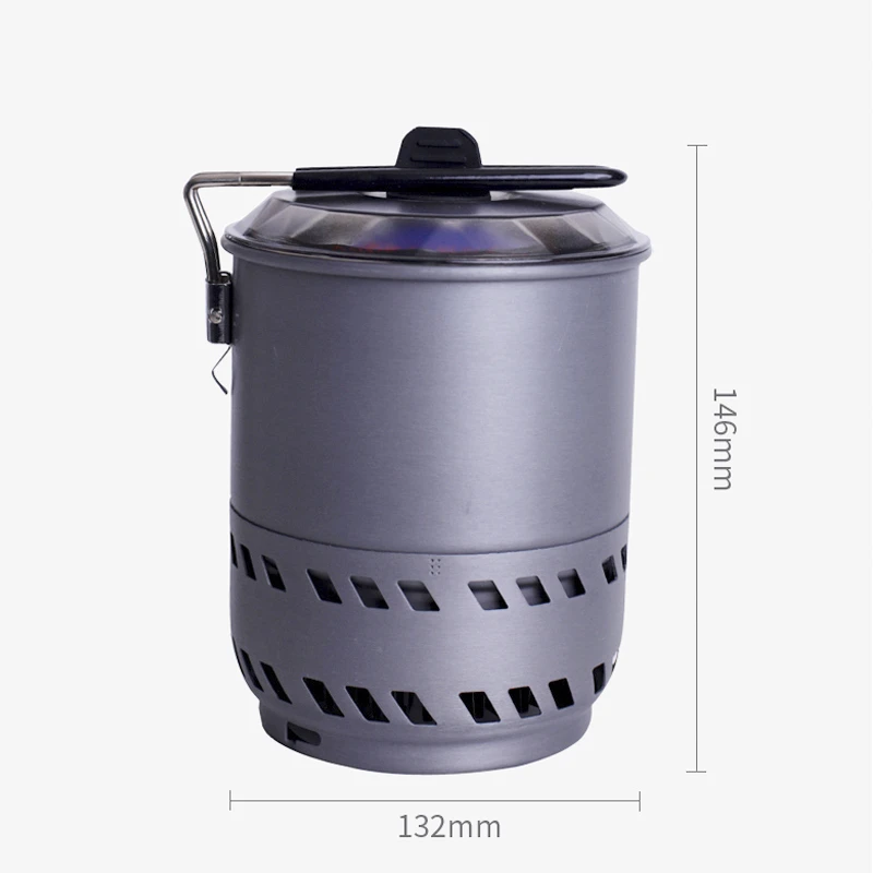 Windproof Portable Outdoor Camping One-Piece Cookware Integrated Butane Gas Stove Burner with Pot