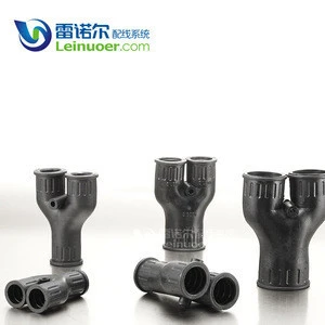 Wiring accessory black conduit fitting IP65 rubber pipe joint