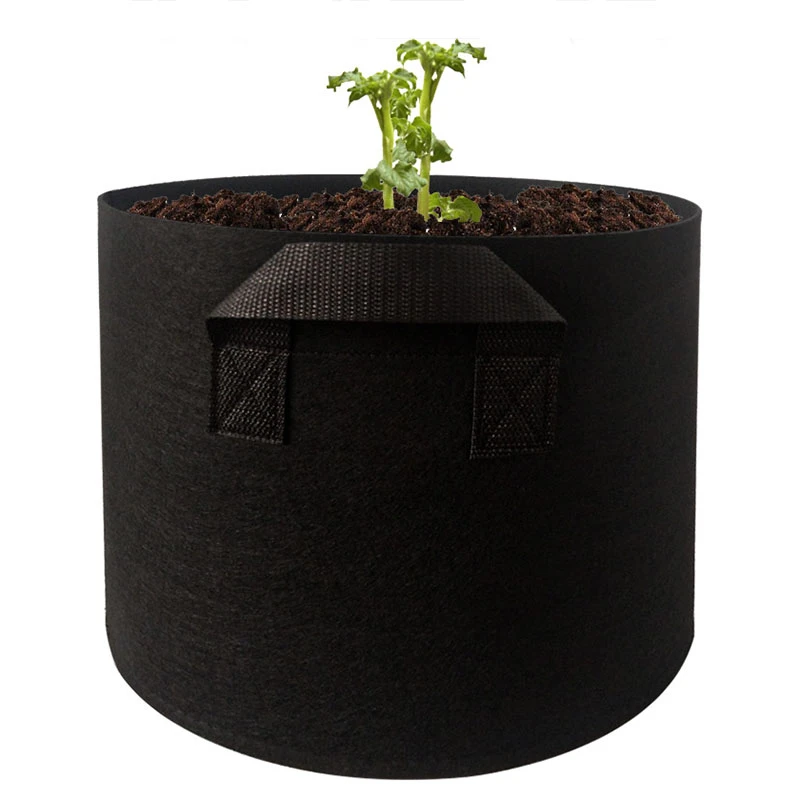 With Handle 1 2 3 5 7 10 20 25 30 Gallon Non-Woven Felt Vegetable Fabric 100 Gallon Potato Grow Pots Plant Grow Bags