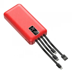 With Type C Micro USB Built-in Cables 20000mAh Power Charger  Portable Mobile Charger