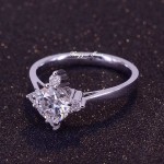 XingYao Gems Customized White Gold Synthetic Moissanite Diamond Engagement Ring And Wedding Band Ring Set