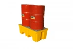 Yellow Detachable Plastic 2 Drum Ibc Spill Containment Pallet