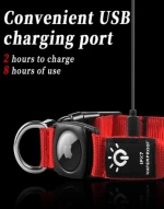 LED Dog Collar with AirTag Holder – USB Type-C Rechargeable Waterproof Smart Pet Collar
