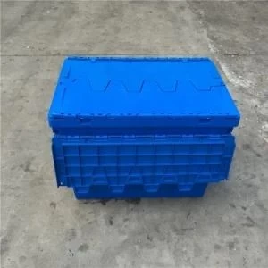 Factory Wholesale Food Grade Transport Packaging Storage Vented Meat Bread Crate Container Box with Lid, Storage Stackable Plastic Tote Box with Lids