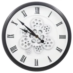 White clock face gear wall clock