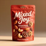 Custom Stand up Foil Plastic Package Bag Aluminum Foil Pouch for Food Custom Printed Ziplock Bag for Mixed Nuts Snacks