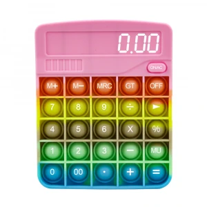 Hot Sale New Design Students Calculator Shape Sensory Press Bubble Kids Rainbow Calculator Fidget Toys