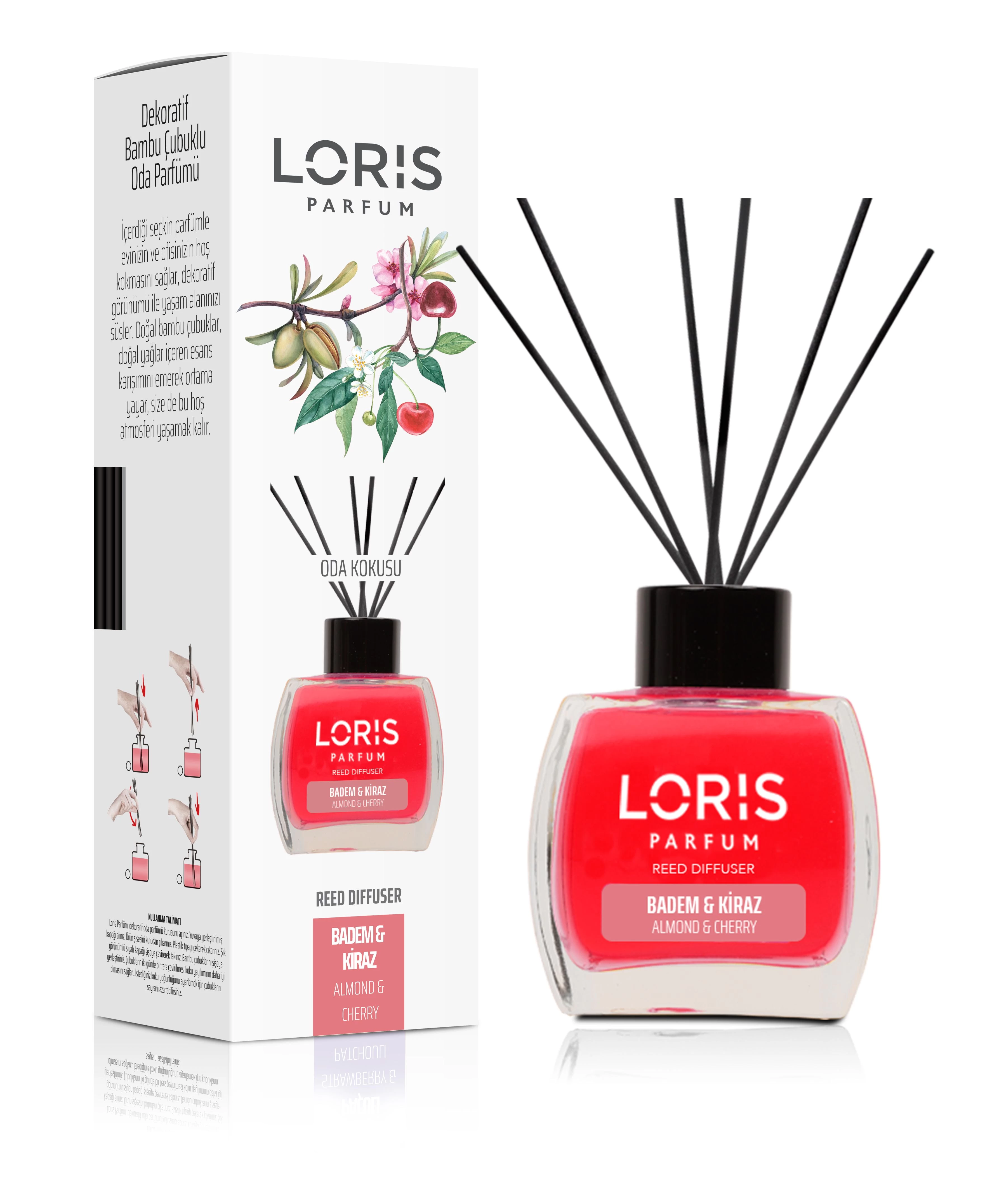 Buy 120 Ml Loris Reed Diffuser Air Freshener Almond And Cherry from