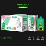 AIVONO AIM FREAK 13K Strawberry Kiwi 13000 Puffs Mesh Coil Display Childproof Lock Type-C 20 or 50mg