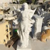 Modern stone highly polished garden decoration white marble angel statue with wings