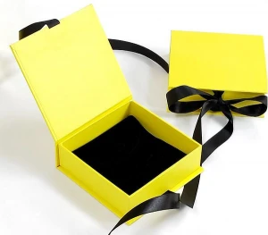 Jewelry Gift Box Pendant Necklace Gift Box With Black Ribbons