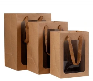 Kraft Paper Gift Bag With SEE ME Window