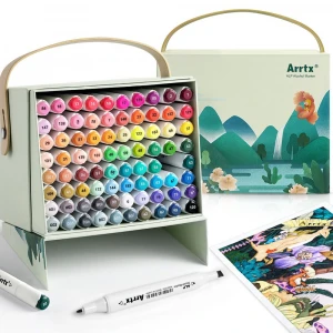 Arrtx 80 Colors Art Markers Set Double Tipped Permanent Alcohol Based Sketch Markers for Kids