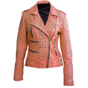 Wholesale Ladies Cropped Real Sheepskin  Leather Jacket