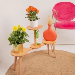 Indoor and outdoor 3 Layers flower Stand Flower Pot Plant wooden flower stand Modern Design beech wood