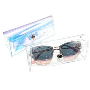 Maofar Beautiful Clear Pink Transparent Pvc Sunglasses Glasses Case