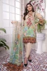 Asian dresses piece unstitched dresses collection 2021 Embroidered Neckline Digital Printed Aura Lawn Vol. 11 ALV-02