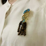 Jellyfish Agarwood Brooch