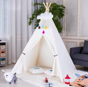 100% Cotton Canvas Indoor Playhouse Toy Teepee Play Tent