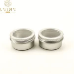 10g aluminium jar 10ml -300ml small metal tin round boxes container cans with PVC clear window slip lid aluminum coffee pot